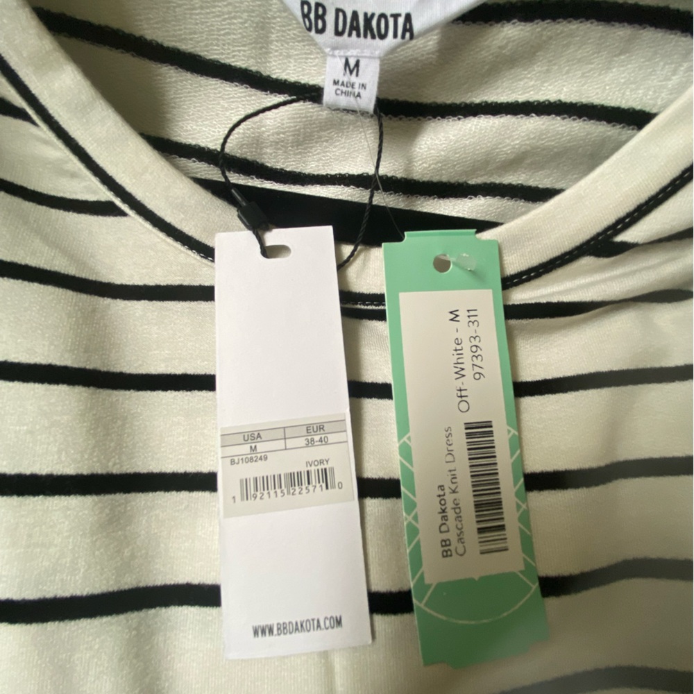 BB Dakota X Steve Madden Women’s Cascade Knit Dress | Medium | White & Black - Picture 6 of 6